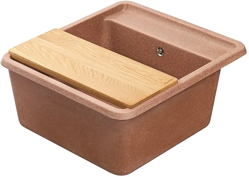 Кухонная мойка Aquaton Беллис 57 1A724932BS270 из литого мрамора, терракот Кухонная мойка Aquaton Беллис 57 1A724932BS270 из литого мрамора, терракот