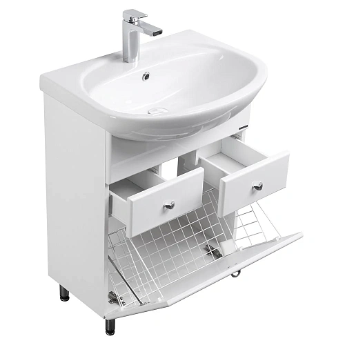Тумба под раковину Aquaton Норма 65 с бельевой корзиной белый 1A054901NO010 Тумба под раковину Aquaton Норма 65 с бельевой корзиной белый 1A054901NO010