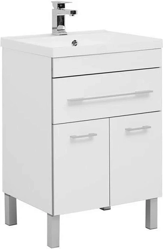 Тумба с раковиной Aquanet Верона 58 белый (напольная 1 ящик 2 дверцы) 00287667 Тумба с раковиной Aquanet Верона 58 белый (напольная 1 ящик 2 дверцы) 00287667