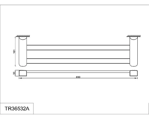 Полотенцедержатель Rush Thira TR36532A 65 см двойной Полотенцедержатель Rush Thira TR36532A 65 см двойной