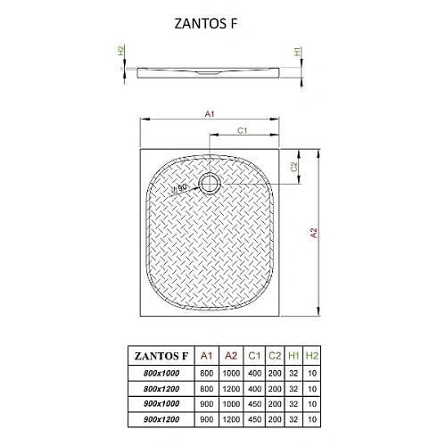Душевой поддон Radaway Zantos F M3ZNF1090-06 100x90 Душевой поддон Radaway Zantos F M3ZNF1090-06 100x90