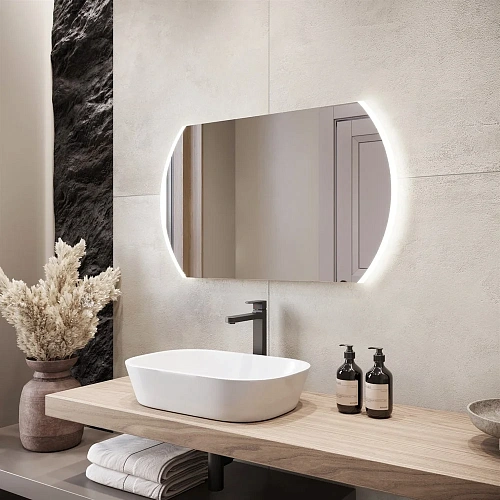 Зеркало DIWO Новгород 100 с подсветкой сенсорной, светодиодной, овальное, в современном стиле 543685 Зеркало DIWO Новгород 100 с подсветкой сенсорной, светодиодной, овальное, в современном стиле 543685