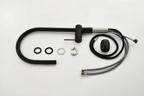 Смеситель для кухни AQUAme Cucina AQM9901MB с выдвижным изливом,черный матовый Смеситель для кухни AQUAme Cucina AQM9901MB с выдвижным изливом,черный матовый