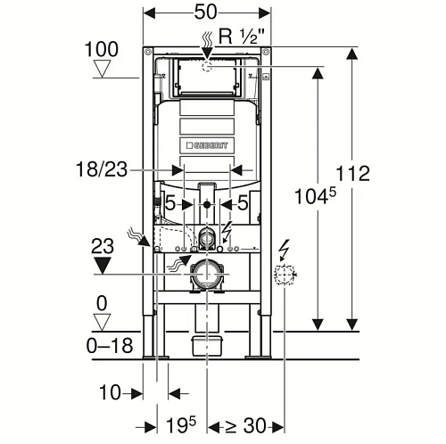 Инсталляция для унитаза Geberit Duofix 111.380.00.5 UP320 H112, для клавиш Sigma* Инсталляция для унитаза Geberit Duofix 111.380.00.5 UP320 H112, для клавиш Sigma*