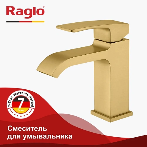 Смеситель для раковины Raglo R02.10.03, золотой сатин Смеситель для раковины Raglo R02.10.03, золотой сатин
