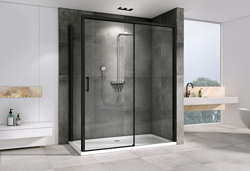 Душевой уголок ABBER Komfort AG93170B-S92B 170x90 см универсальный, профиль черный, стекло прозрачное Душевой уголок ABBER Komfort AG93170B-S92B 170x90 см универсальный, профиль черный, стекло прозрачное