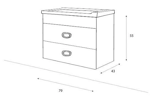 Тумба под раковину CEZARES OR80.01 460x800 мм Тумба под раковину CEZARES OR80.01 460x800 мм