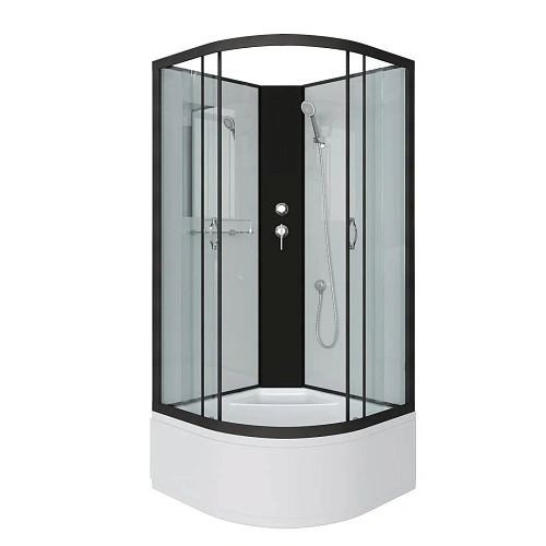 Душевая кабина Niagara Classic NG-6709-14BK (1000х1000х2000) высокий поддон (45см) стекло прозрачное черные профиля 67091414BK Душевая кабина Niagara Classic NG-6709-14BK (1000х1000х2000) высокий поддон (45см) стекло прозрачное черные профиля 67091414BK