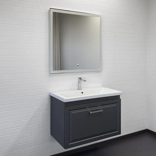 Тумба с раковиной Comforty Бросно-80П 00-00020687 оружейная сталь раковина Como 80 Тумба с раковиной Comforty Бросно-80П 00-00020687 оружейная сталь раковина Como 80