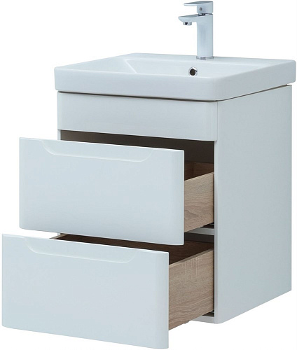 Тумба под раковину Aquanet София 50 белый глянец (2 ящика) 00274171 Тумба под раковину Aquanet София 50 белый глянец (2 ящика) 00274171