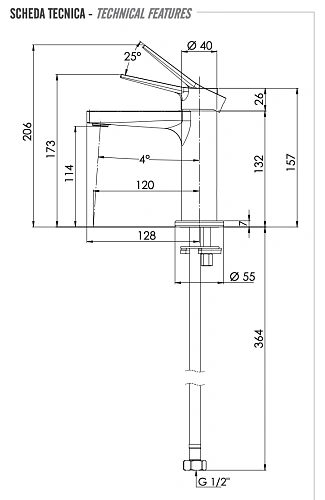Смеситель для раковины Remer Slash SL12BO, белый матовый Смеситель для раковины Remer Slash SL12BO, белый матовый