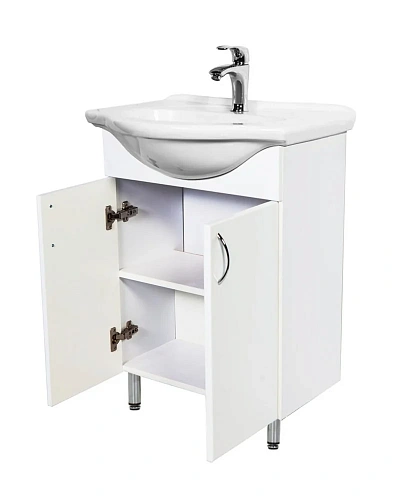 Тумба с раковиной Orange Лайт LA-60TUW+RA напольная белый Тумба с раковиной Orange Лайт LA-60TUW+RA напольная белый