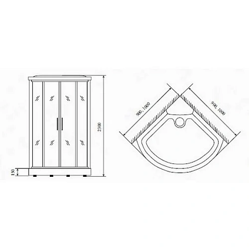 Душевая кабина Timo Lux TL-1503 102x102x230 Душевая кабина Timo Lux TL-1503 102x102x230