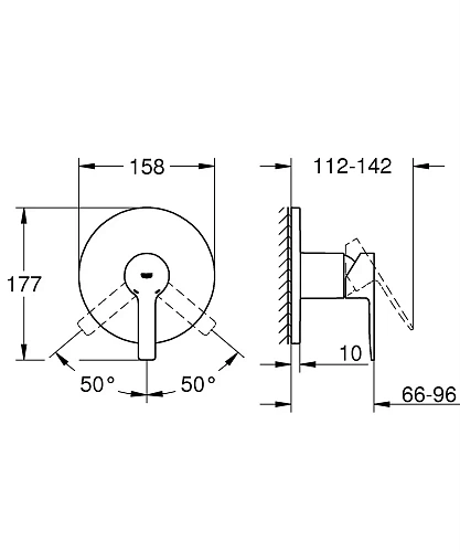 Смеситель для душа GROHE Lineare New, круглая розетка, суперсталь (24063DC1) Смеситель для душа GROHE Lineare New, круглая розетка, суперсталь (24063DC1)