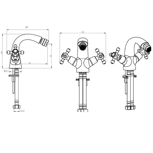 Смеситель для биде Boheme ROYAL CRYSTAL 276-Royal/CRST black хром Смеситель для биде Boheme ROYAL CRYSTAL 276-Royal/CRST black хром