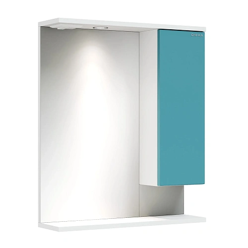 Зеркальный шкаф Onika Марви 60 см 206089 бирюза, правый, с подсветкой Зеркальный шкаф Onika Марви 60 см 206089 бирюза, правый, с подсветкой