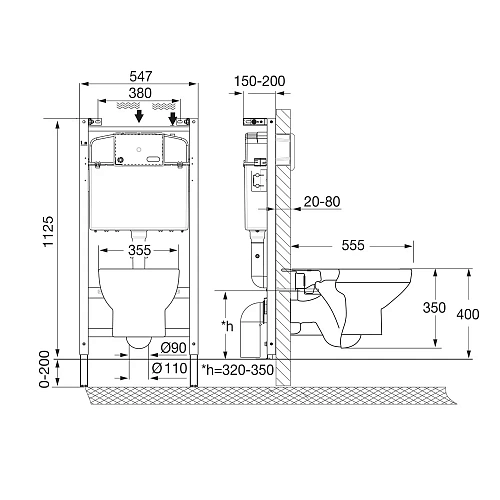 Комплект унитаза Roca Dama Senso 893104680 с инсталляцией;сиденьем дюропласт;без панели смыва Комплект унитаза Roca Dama Senso 893104680 с инсталляцией;сиденьем дюропласт;без панели смыва
