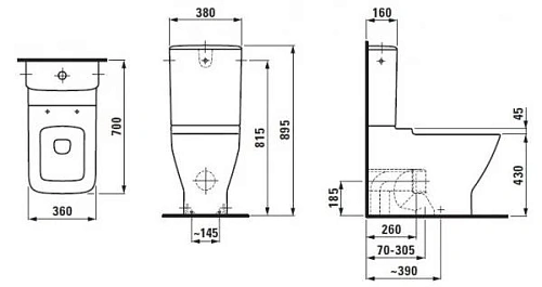Унитаз напольный Laufen Palace New 2470.6 (8.2470.6.000.000.1) подвод воды (слева или справа) и сзад Унитаз напольный Laufen Palace New 2470.6 (8.2470.6.000.000.1) подвод воды (слева или справа) и сзад