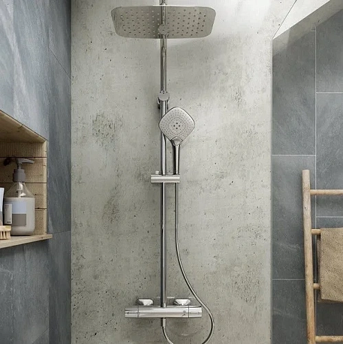 Душевая система Ideal Standard IDEALRAIN CUBE EVO A6985AA термостат Душевая система Ideal Standard IDEALRAIN CUBE EVO A6985AA термостат