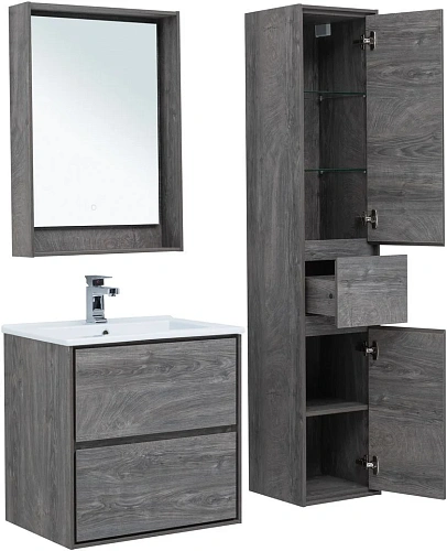 Тумба под раковину Aquanet Милан 65 дуб рошелье 00339966 подвесная Тумба под раковину Aquanet Милан 65 дуб рошелье 00339966 подвесная