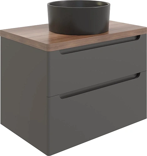 Комплект мебели STWORKI Берген 80 серая с темной столешницей, с раковиной на выбор 549495 Комплект мебели STWORKI Берген 80 серая с темной столешницей, с раковиной на выбор 549495