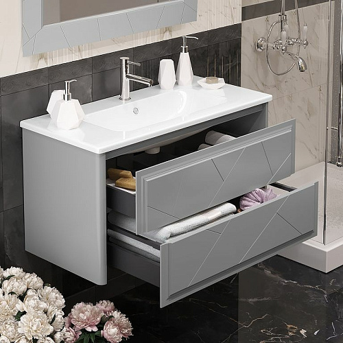 Тумба под раковину Opadiris Луиджи 100 подвесная, серый матовый, вар. 2 (под раковину Dreja Эйфория 100) 00-00006178 Тумба под раковину Opadiris Луиджи 100 подвесная, серый матовый, вар. 2 (под раковину Dreja Эйфория 100) 00-00006178