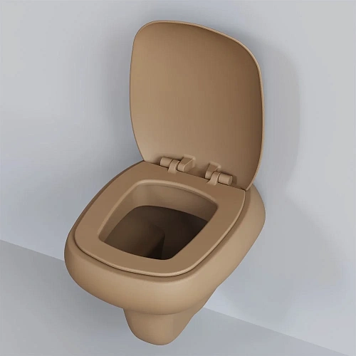 Унитаз подвесной Diamond 123T20501R (530x405x375) бежевый матовый безободковый без сиденья Унитаз подвесной Diamond 123T20501R (530x405x375) бежевый матовый безободковый без сиденья