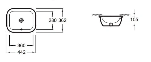Раковина Jacob Delafon Vox EYC102-00 44х36 Раковина Jacob Delafon Vox EYC102-00 44х36