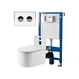 Комплект инсталляции Point Элемент П PN45121 с клавишей смыва Венера, белый/хром, PN44072WC и унитазом Деметра белый, с сиденьем микролифт PN41121 Комплект инсталляции Point Элемент П PN45121 с клавишей смыва Венера, белый/хром, PN44072WC и унитазом Деметра белый, с сиденьем микролифт PN41121