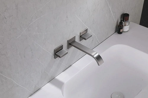 Смеситель для раковины ABBER Wasserfall AF8612NG скрытого монтажа, никель Смеситель для раковины ABBER Wasserfall AF8612NG скрытого монтажа, никель