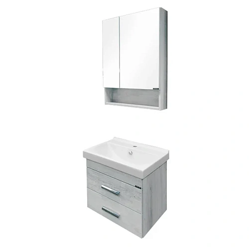 Тумба с раковиной Comforty Никосия 60П 00004138879 дуб белый раковина Fest 60 F01 Тумба с раковиной Comforty Никосия 60П 00004138879 дуб белый раковина Fest 60 F01