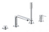 Картинка анонса товара «смеситель на борт ванны grohe lineare new на 4 отверстия с душевым гарнитуром, хром (19577001)»