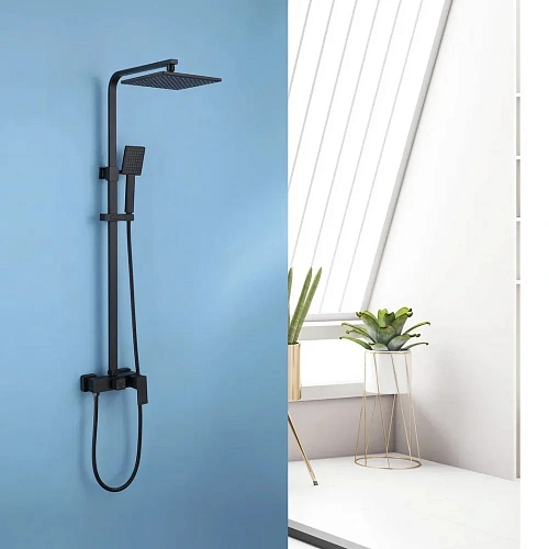 Душевая система ABBER Daheim AF8220BL без излива, черный матовый Душевая система ABBER Daheim AF8220BL без излива, черный матовый