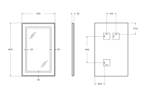 Зеркало BelBagno SPC-KRAFT-500-800-SENS-AL 500x800x32 мм с подсветкой и сенсорным выключателем Зеркало BelBagno SPC-KRAFT-500-800-SENS-AL 500x800x32 мм с подсветкой и сенсорным выключателем