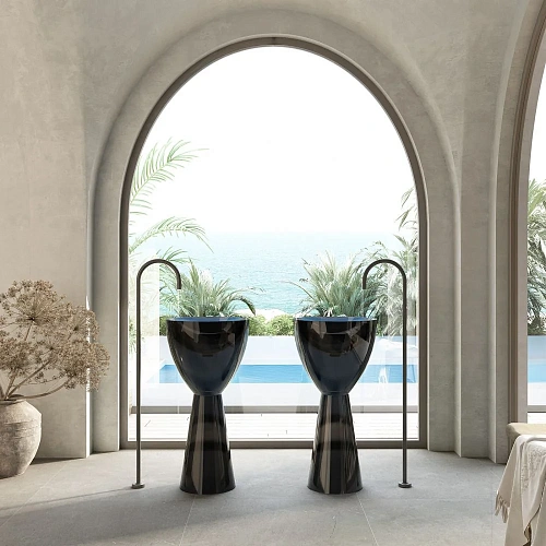 Раковина ABBER Kristall AT2703Onyx отдельностоящая, прозрачная, черная Раковина ABBER Kristall AT2703Onyx отдельностоящая, прозрачная, черная