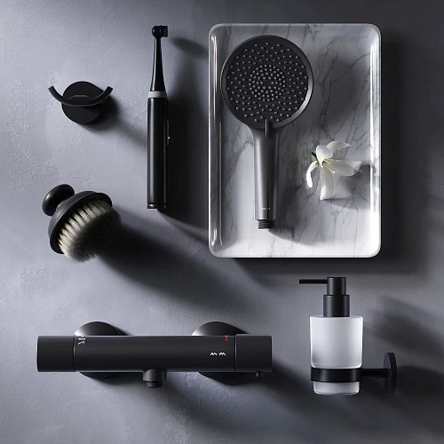 Смеситель для душа AM.PM X-Joy F85A40022 с термостатом, черный Смеситель для душа AM.PM X-Joy F85A40022 с термостатом, черный