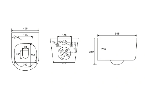 Унитаз подвесной CHARUS ELMO RIMLESS TORNADO EWC700-129W безободковый, c легкосъемным сиденьем, с функцией микролифт Унитаз подвесной CHARUS ELMO RIMLESS TORNADO EWC700-129W безободковый, c легкосъемным сиденьем, с функцией микролифт