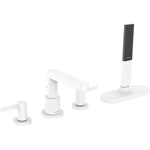 Смеситель на борт ванны Hansgrohe Finoris на борт ванны, на 4 отверстия, с sBox 76444700, матовый бе Смеситель на борт ванны Hansgrohe Finoris на борт ванны, на 4 отверстия, с sBox 76444700, матовый бе