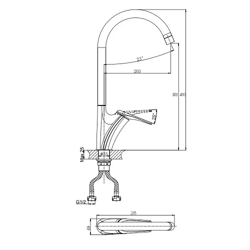 Смеситель для кухни RUSH Nevis (NE1735-22Black) черный NE1735-22black Смеситель для кухни RUSH Nevis (NE1735-22Black) черный NE1735-22black