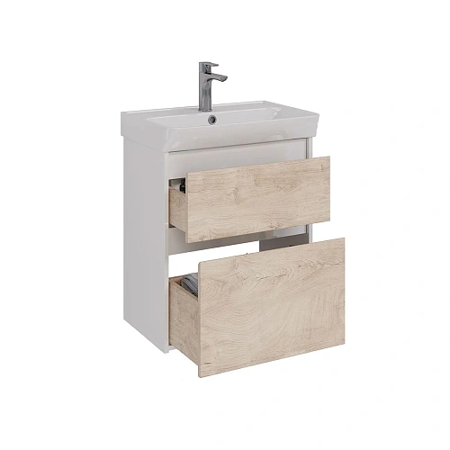 Тумба под раковину Lemark COMBI 60 см подвесная/напольная, дуб кантри/белый LM03C60T-dub Тумба под раковину Lemark COMBI 60 см подвесная/напольная, дуб кантри/белый LM03C60T-dub