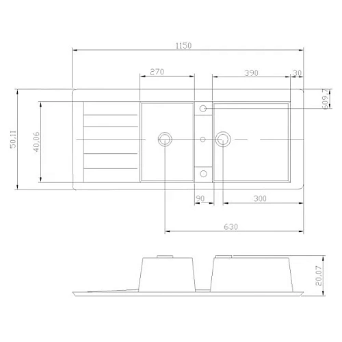 Кухонная мойка Aquaton Торина, 1A712032TR100, черная Кухонная мойка Aquaton Торина, 1A712032TR100, черная
