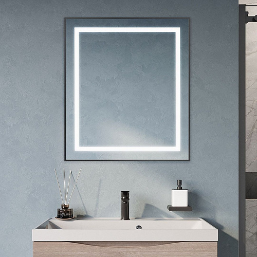 Зеркало BelBagno SPC-KRAFT-700-800-SENS-NERO 700x800x32 мм с подсветкой и сенсорным выключателем Зеркало BelBagno SPC-KRAFT-700-800-SENS-NERO 700x800x32 мм с подсветкой и сенсорным выключателем