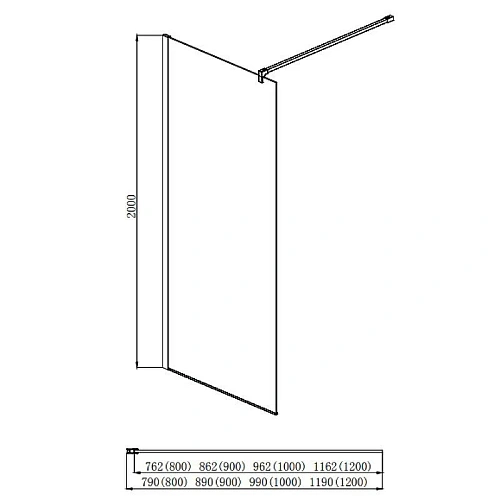 Душевая перегородка Aquatek Walk in 800x2000 профиль черный, стекло прозрачное AQ WIW 08020BL Душевая перегородка Aquatek Walk in 800x2000 профиль черный, стекло прозрачное AQ WIW 08020BL