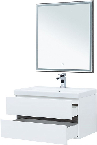 Тумба под раковину Aquanet Беркли 80 белый/дуб рошелье 00254290 Тумба под раковину Aquanet Беркли 80 белый/дуб рошелье 00254290