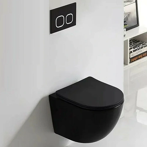 Унитаз подвесной Ceruttispa TICINO Aria MB CT8918 безободковый черный матовый, сиденье микролифт Унитаз подвесной Ceruttispa TICINO Aria MB CT8918 безободковый черный матовый, сиденье микролифт