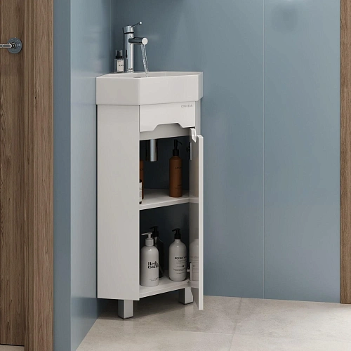 Тумба под раковину Onika Айленд 35 см 103501 напольная, белая, угловая (для Line) Тумба под раковину Onika Айленд 35 см 103501 напольная, белая, угловая (для Line)