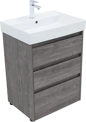 Тумба под раковину Aquanet Nova Lite 60 дуб рошелье (3 ящика) 00302470 Тумба под раковину Aquanet Nova Lite 60 дуб рошелье (3 ящика) 00302470