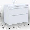 Тумба с раковиной Aquanet Нота New 90 00345802 белый глянец Тумба с раковиной Aquanet Нота New 90 00345802 белый глянец