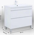 Тумба с раковиной Aquanet Нота New 90 00345802 белый глянец Тумба с раковиной Aquanet Нота New 90 00345802 белый глянец
