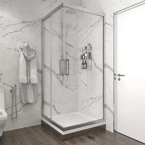 Душевой уголок STWORKI Дублин 90x90 см профиль хром матовый, прозрачное стекло, квадратный 409057 Душевой уголок STWORKI Дублин 90x90 см профиль хром матовый, прозрачное стекло, квадратный 409057